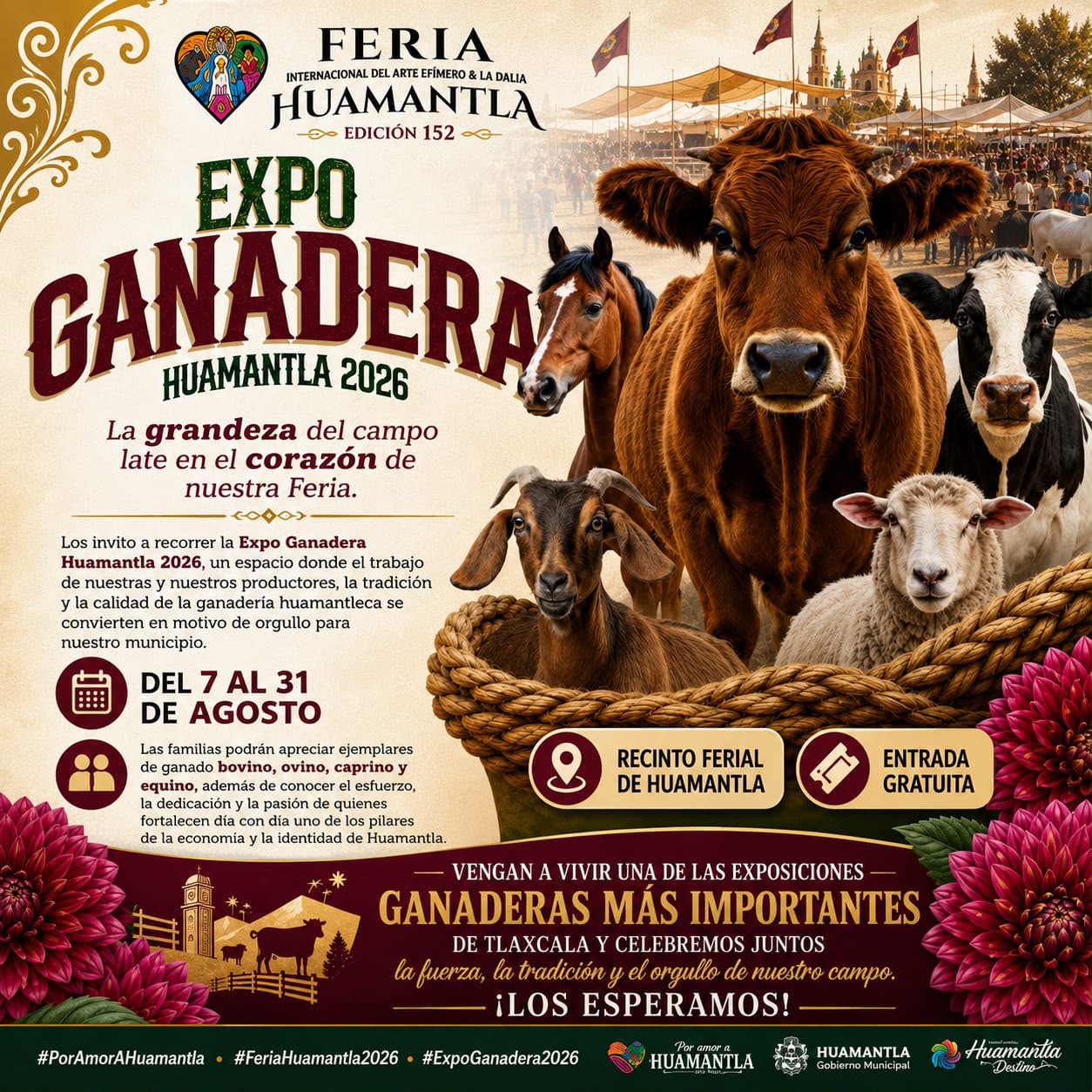 Invita Salvador Santos a disfrutar de la Expo Ganadera Huamantla 2026, orgullo del campo y las tradiciones